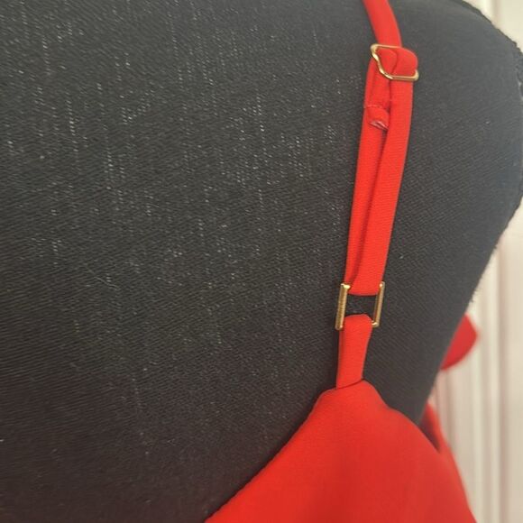 Trina Turk‎ Red Ruffled Wrap Mini Dress 8 - Picture 7 of 8